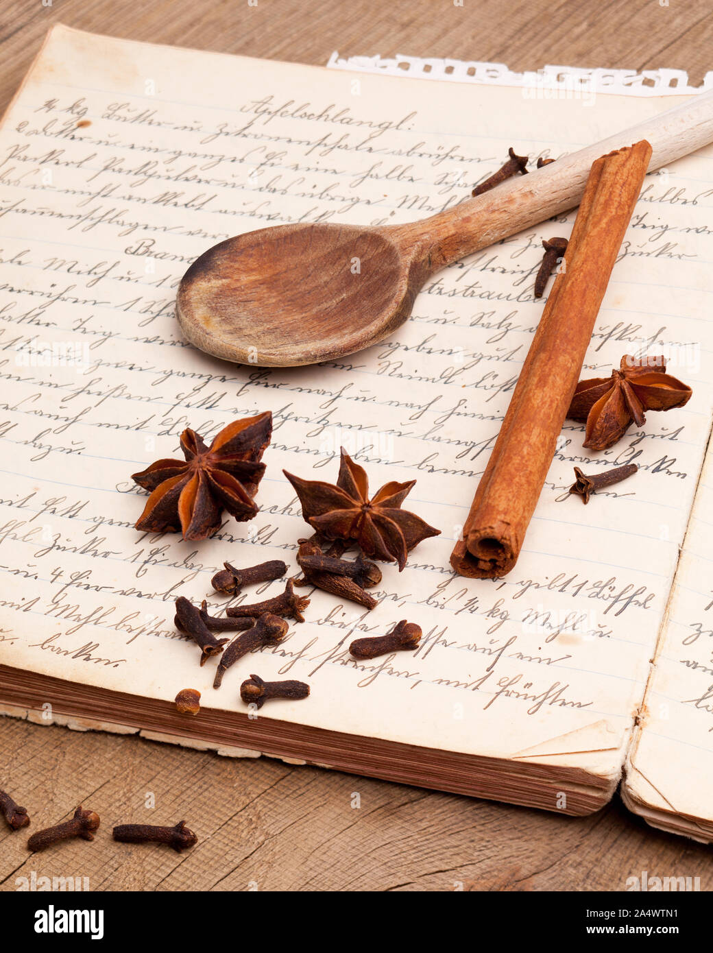 Grandma's recettes manuscrites Banque D'Images