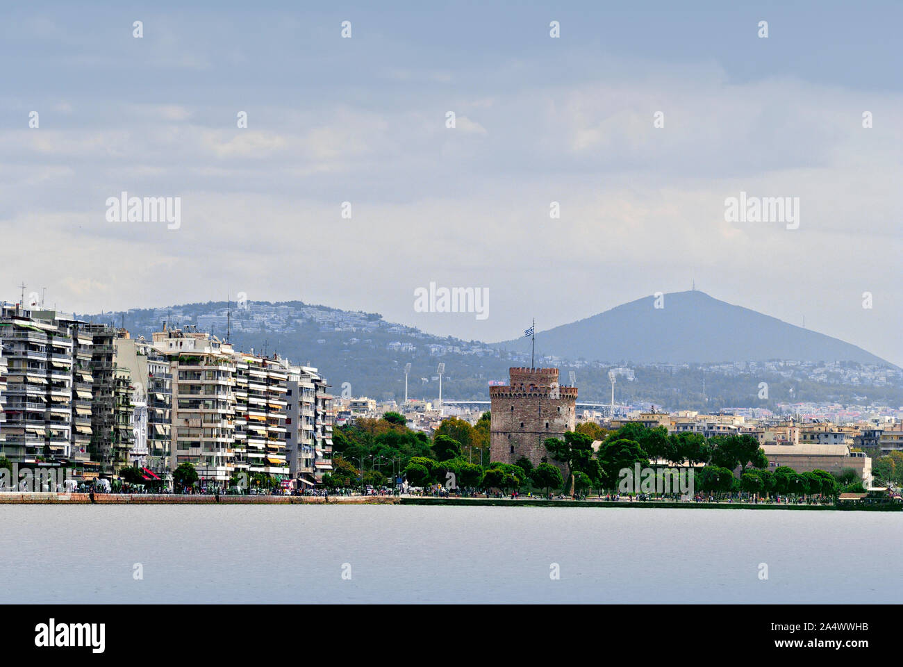 Thessaloniki Grèce;tour blanche ; Banque D'Images