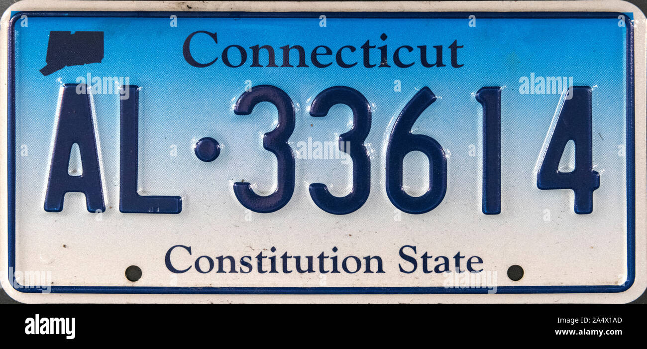 La plaque d'immatriculation du Connecticut, USA Banque D'Images
