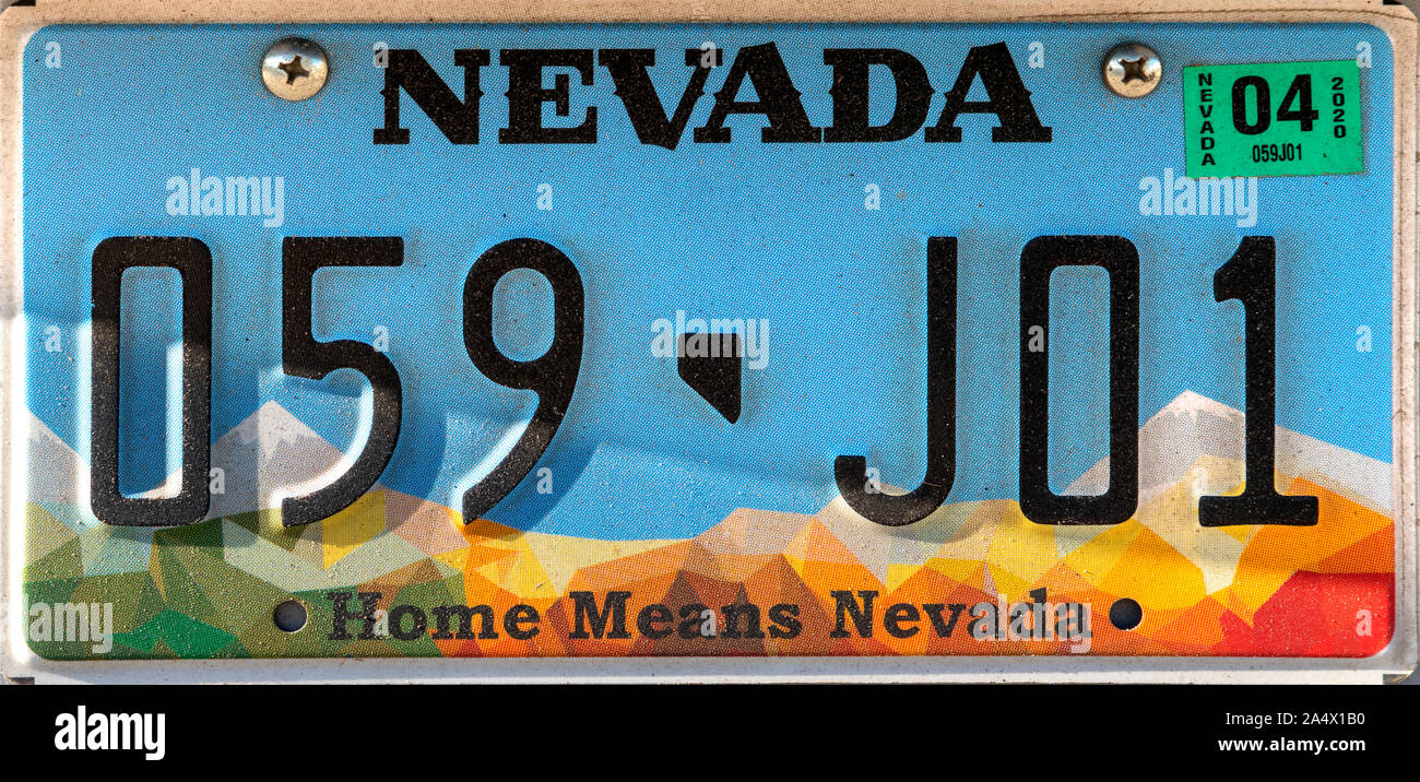 Nevada, USA de la plaque d'immatriculation Banque D'Images