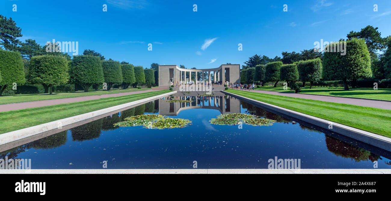 Colleville-sur-Mer, France - 24 août 2011 : Le cimetière Américain de Normandie est un cimetière de la Seconde Guerre mondiale Banque D'Images