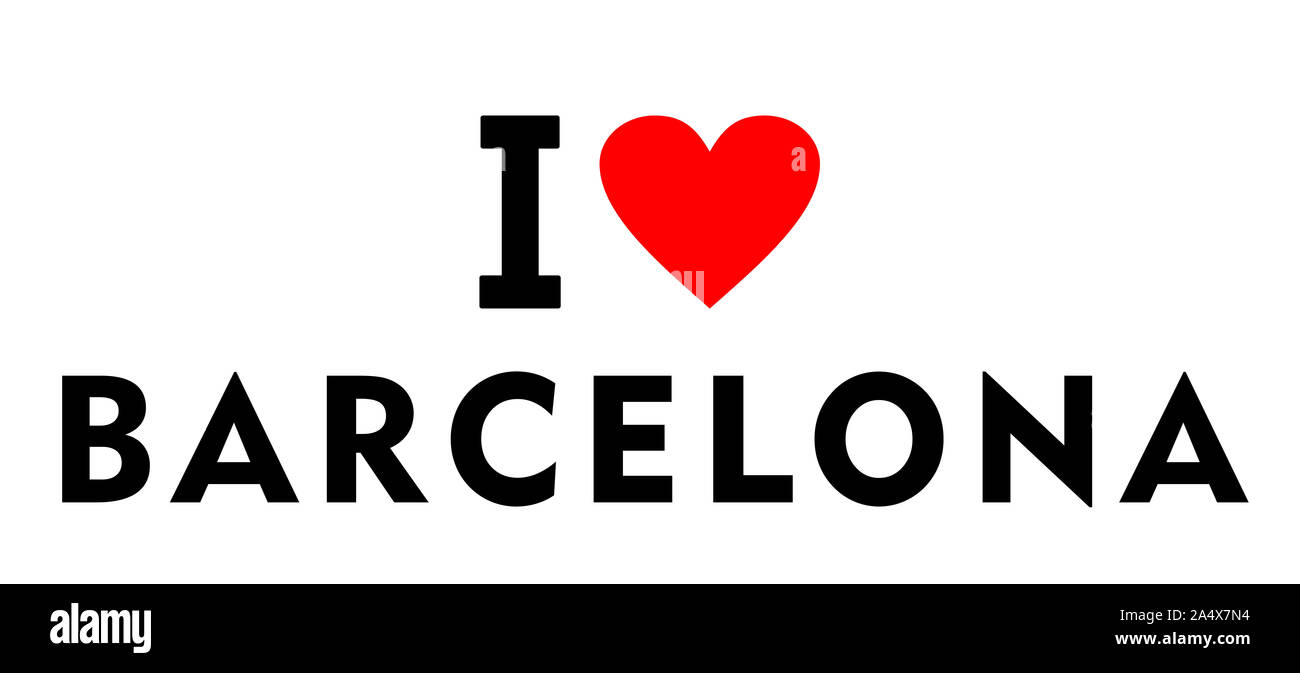 J'aime Barcelone Espagne Pays Venezuela Ville symbole coeur Banque D'Images
