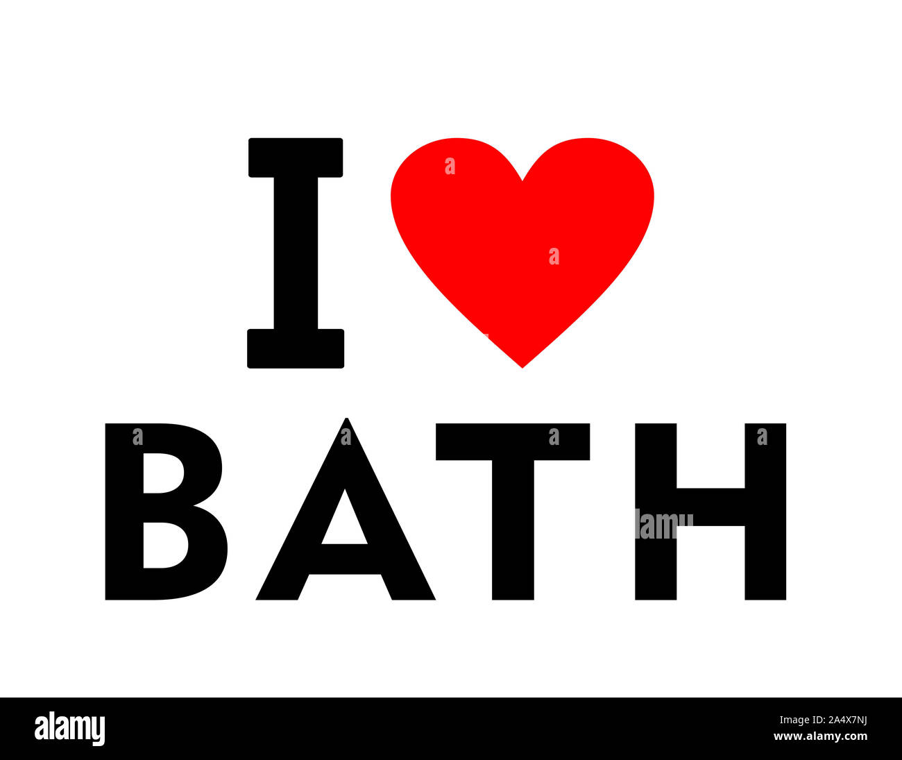 J'aime baignoire ville UK pays symbole coeur Banque D'Images