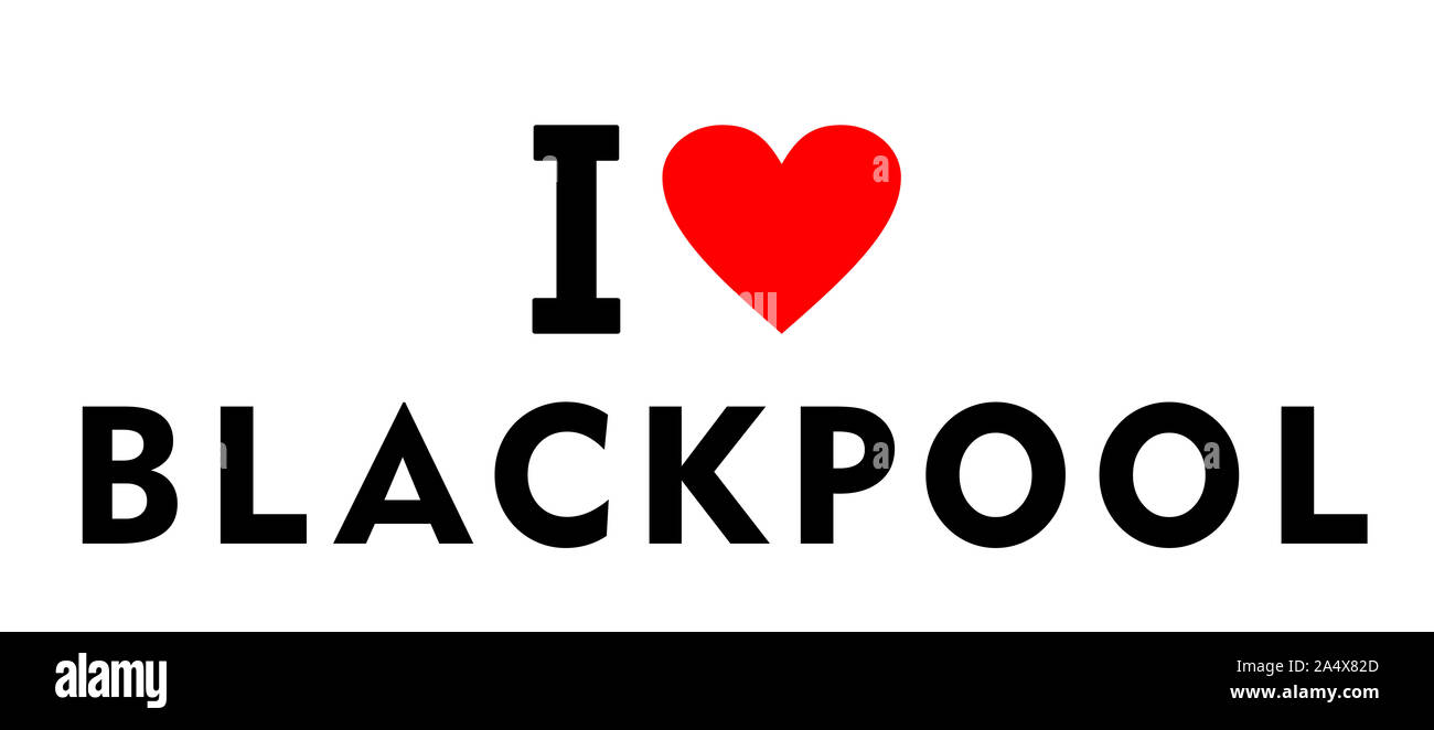 J'adore la ville de Blackpool Royaume-uni pays symbole coeur Banque D'Images