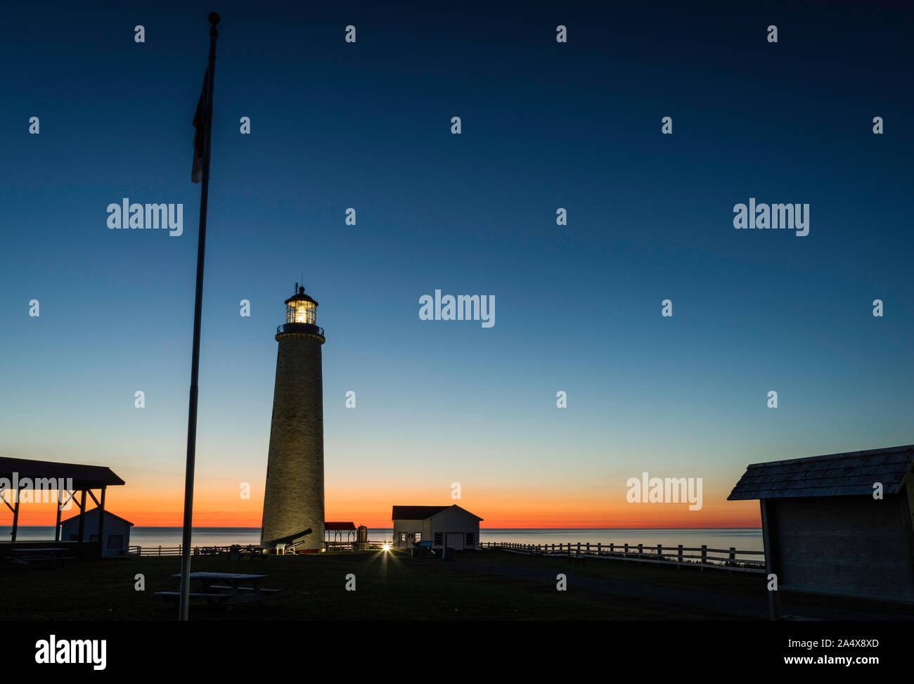 Le phare de Cap des Rosiers,   le Cap des Rosiers, Québec, CA Banque D'Images