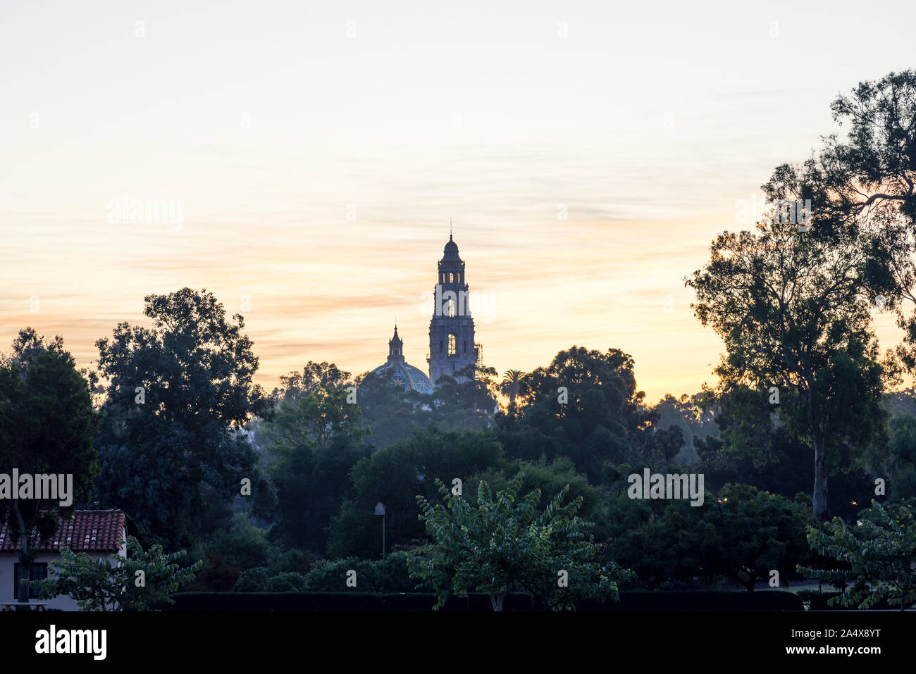 Le Tour de Californie à Balboa Park pendant le lever du soleil. San Diego, CA. Banque D'Images