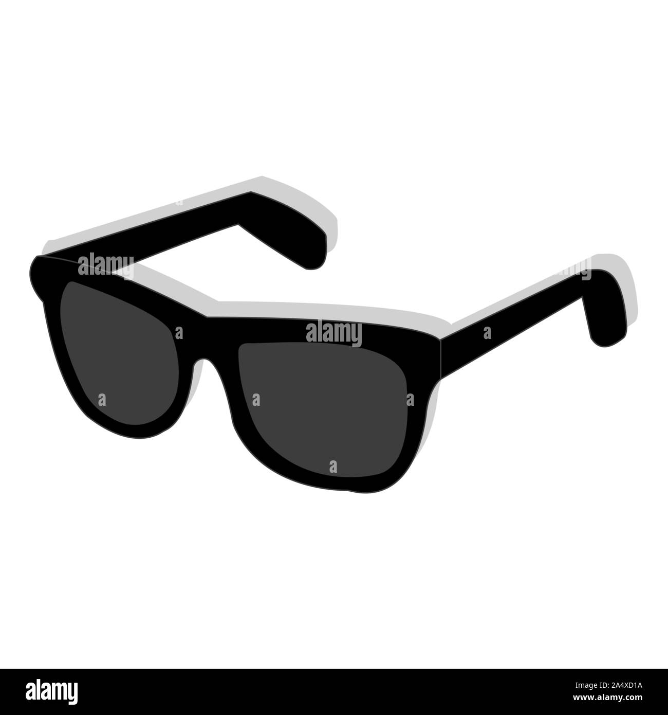 Black Fashion et coloré Jeu de lunettes de soleil en plastique lunettes Accessoires Lunettes modernes du châssis vector illustration. Visage protection solaire Illustration de Vecteur