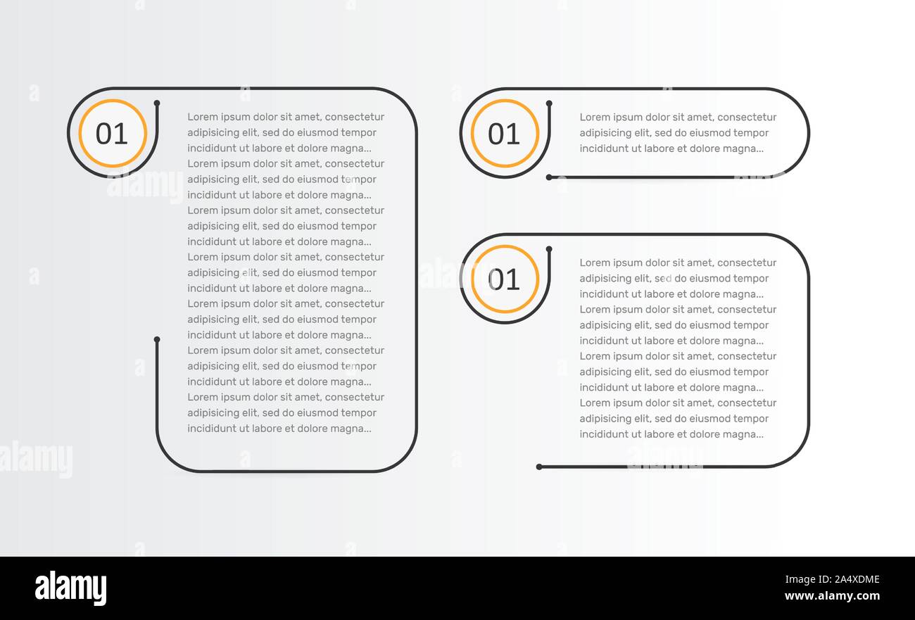 Étapes, éléments de conception infographique, mince ligne de contour style design, graphique d'information pour l'entreprise, illustrations vectorielles isolé sur fond blanc. Illustration de Vecteur