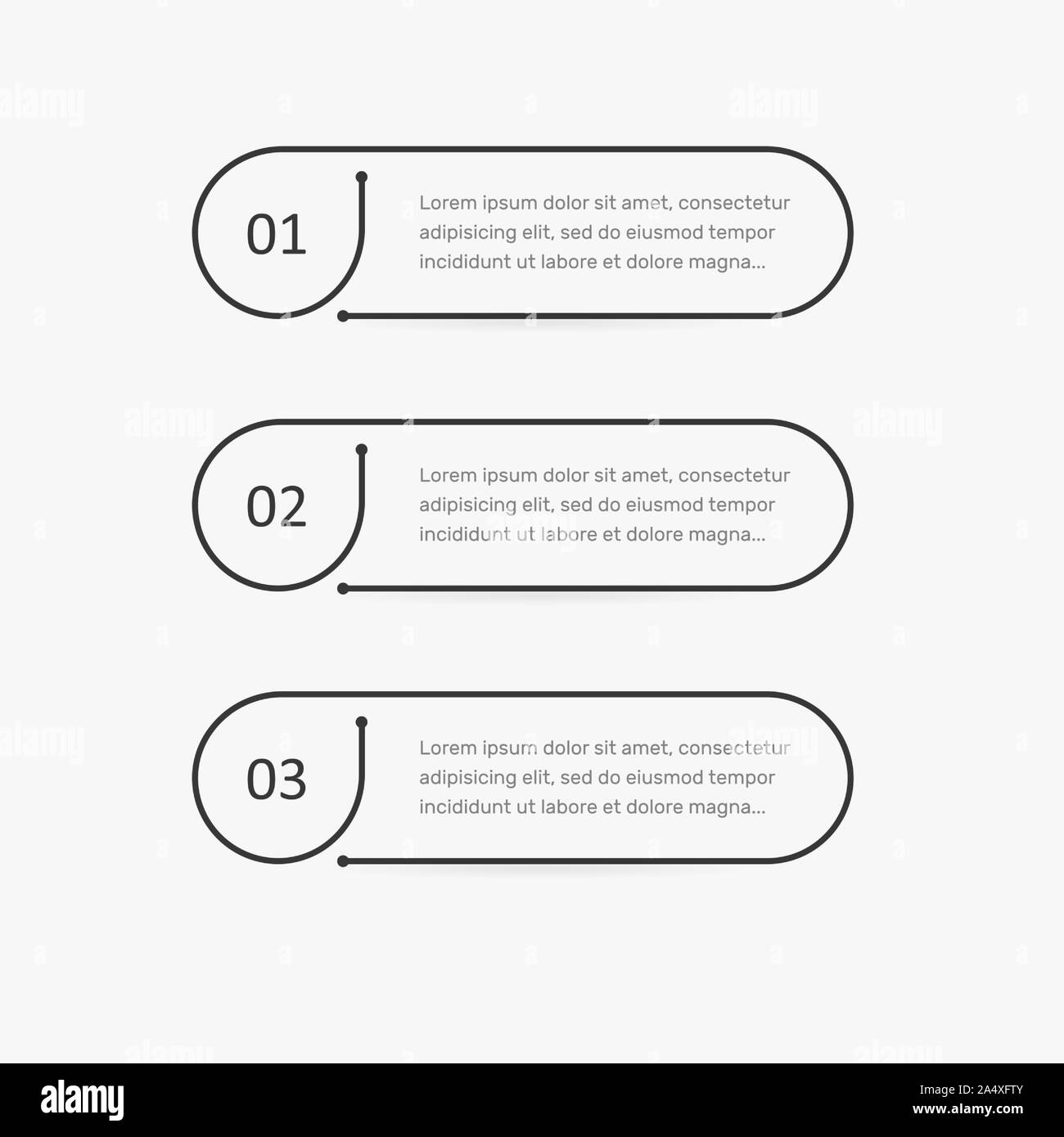 Étapes, éléments de conception infographique, mince ligne de contour style design, graphique d'information pour l'entreprise, illustrations vectorielles isolé sur fond blanc. Illustration de Vecteur