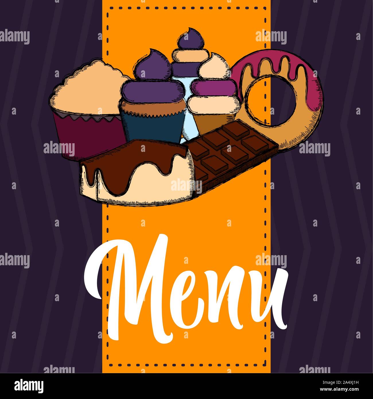 Desserts menu. Restaurant menu design - Vector illustration Illustration de Vecteur