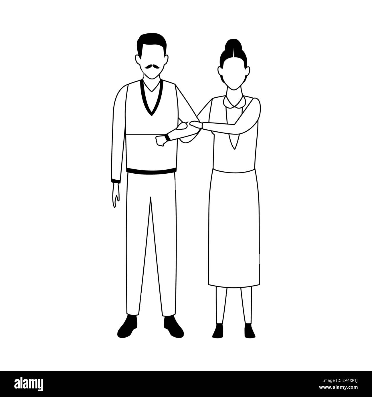 Vieux couple avatar droit Illustration de Vecteur