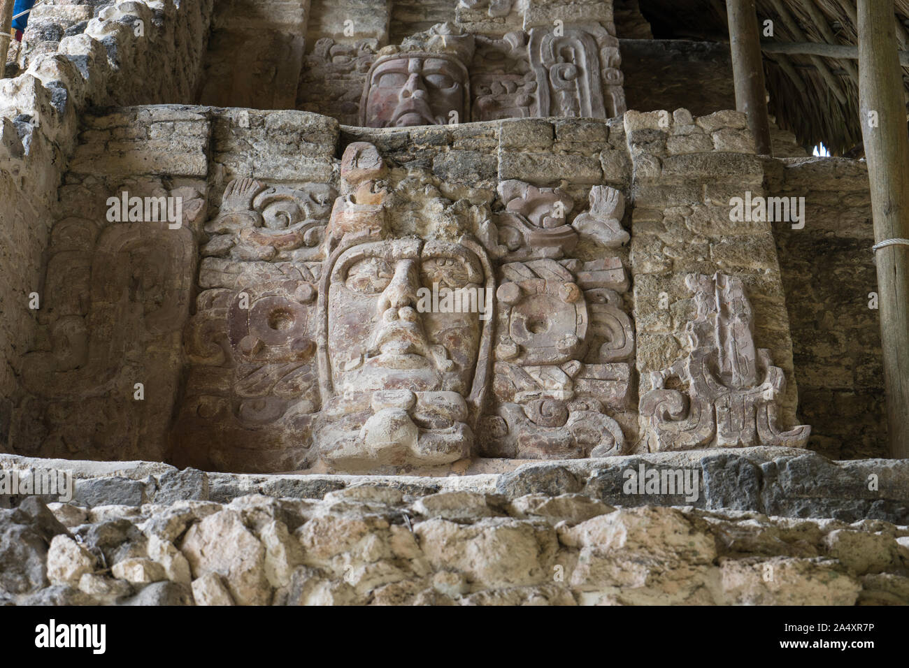 Kohunlich Début Classic ruines mayas, Quintana Roo, Mexique Banque D'Images