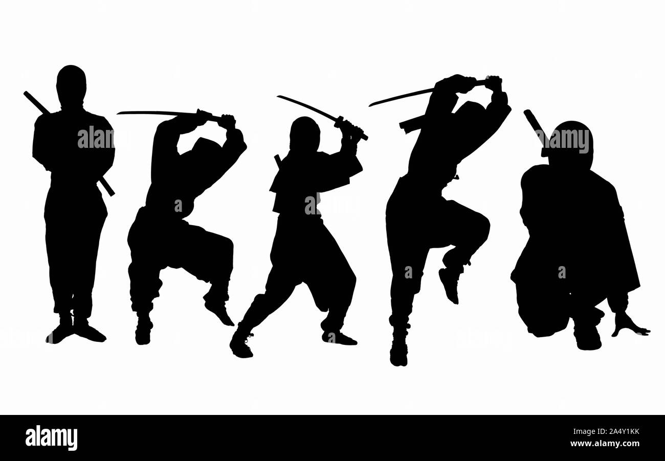 Silhouette Ninja Banque D'Images