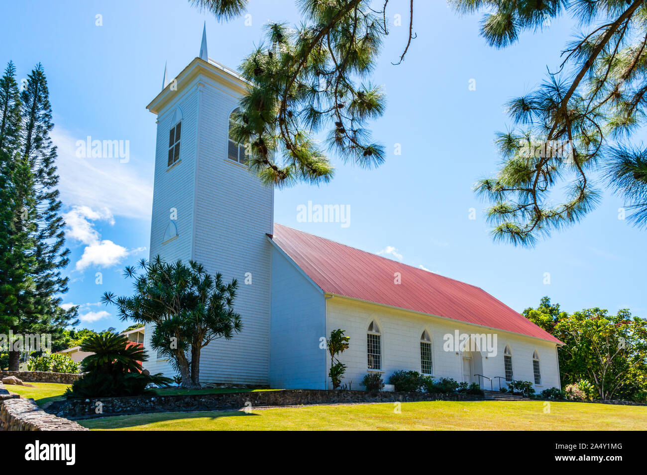 Hawai'i, la Grande Île, Kalahikiola Congregational Church Banque D'Images