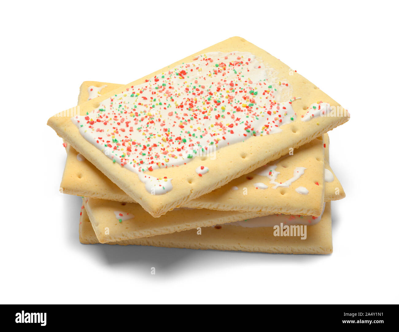 Pile de grille-pain pâtisseries isolé sur fond blanc. Banque D'Images Pile de grille-pain pâtisseries isolé sur fond blanc. Banque D'Images