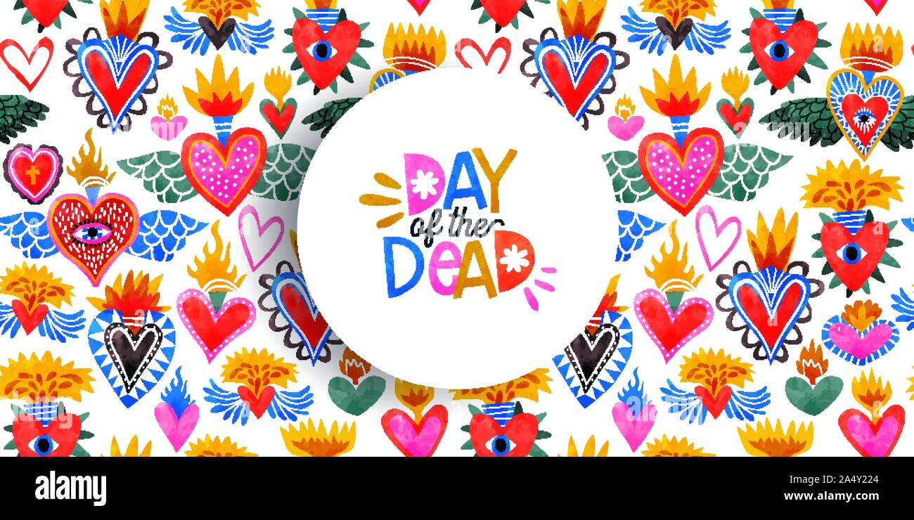 Sacré coeur motif transparent coloré, Hearts on Fire religieux. Fond à l'aquarelle pour la Saint-Valentin, fête des morts ou traditionnelles reli Illustration de Vecteur
