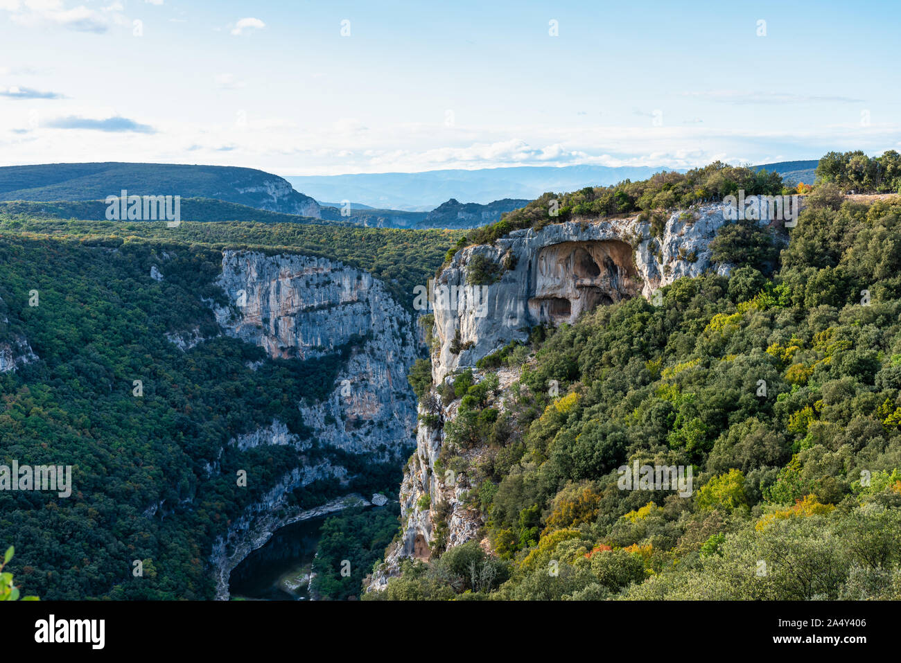 Vue paysage autour du Garn en Ardèche, France Banque D'Images