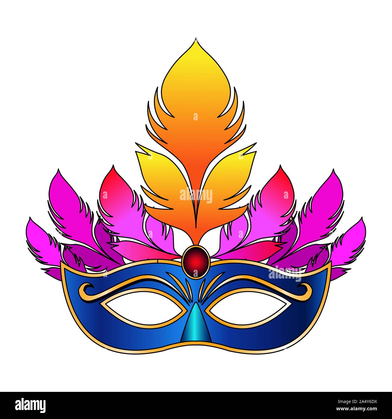 Carnaval de venise masque rose Banque d'images vectorielles - Alamy