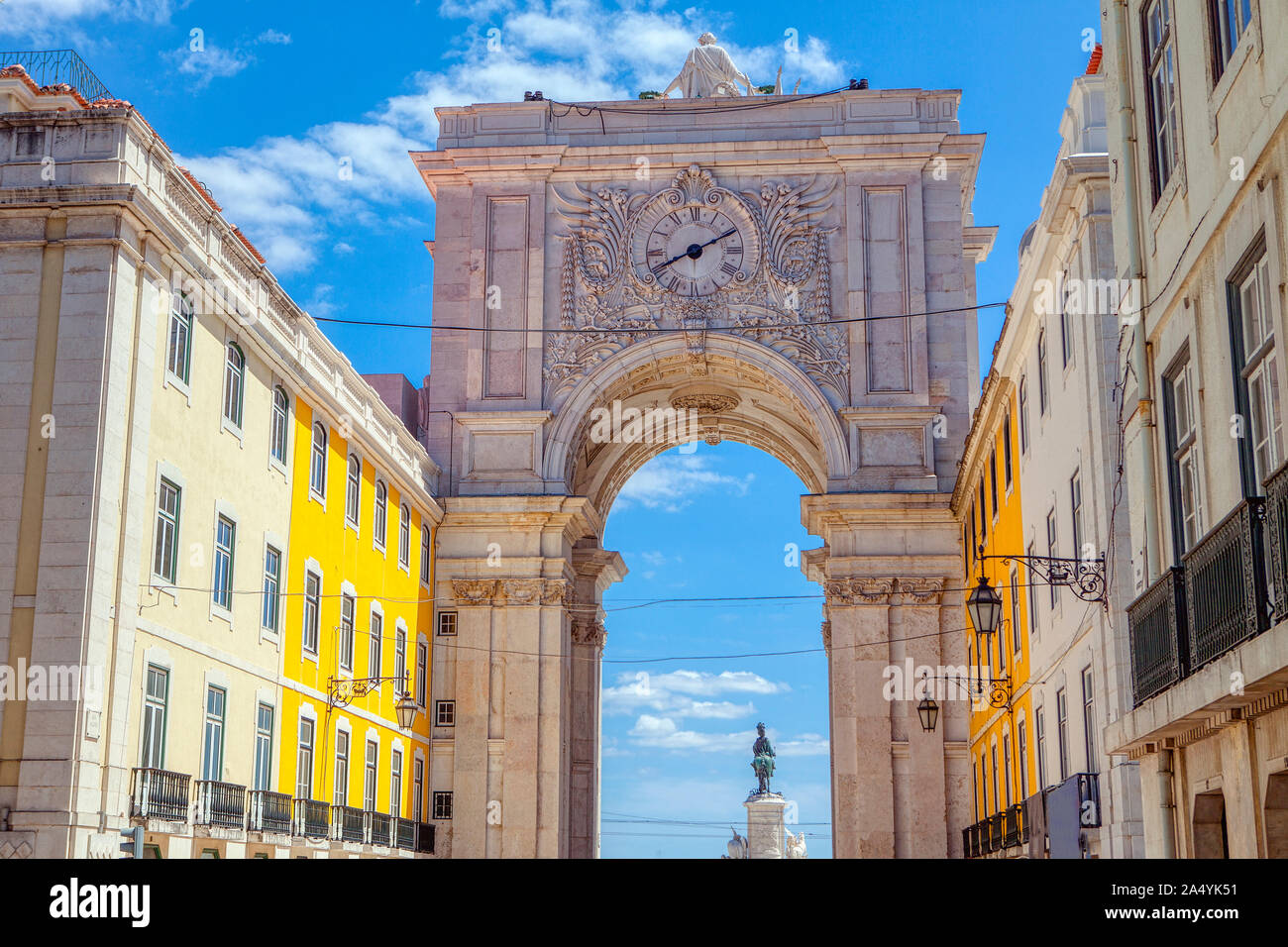 De triomphe Arco da Rua Augusta à Lisbonne Banque D'Images