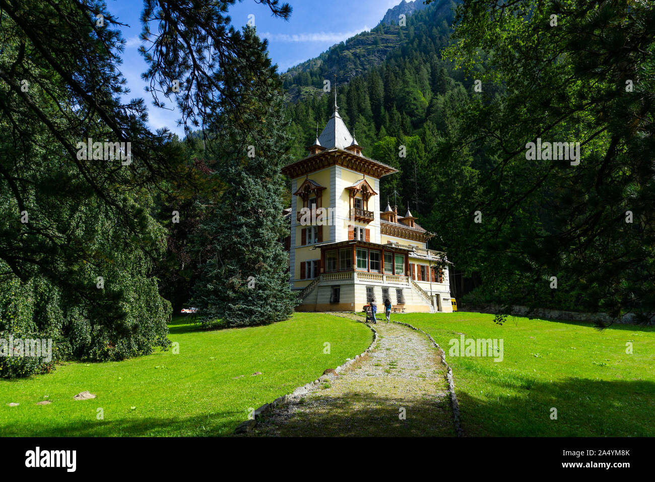 L'Italie, vallée d'Aoste, Gressoney-Saint-Jean, la Villa Margherita city hall Banque D'Images