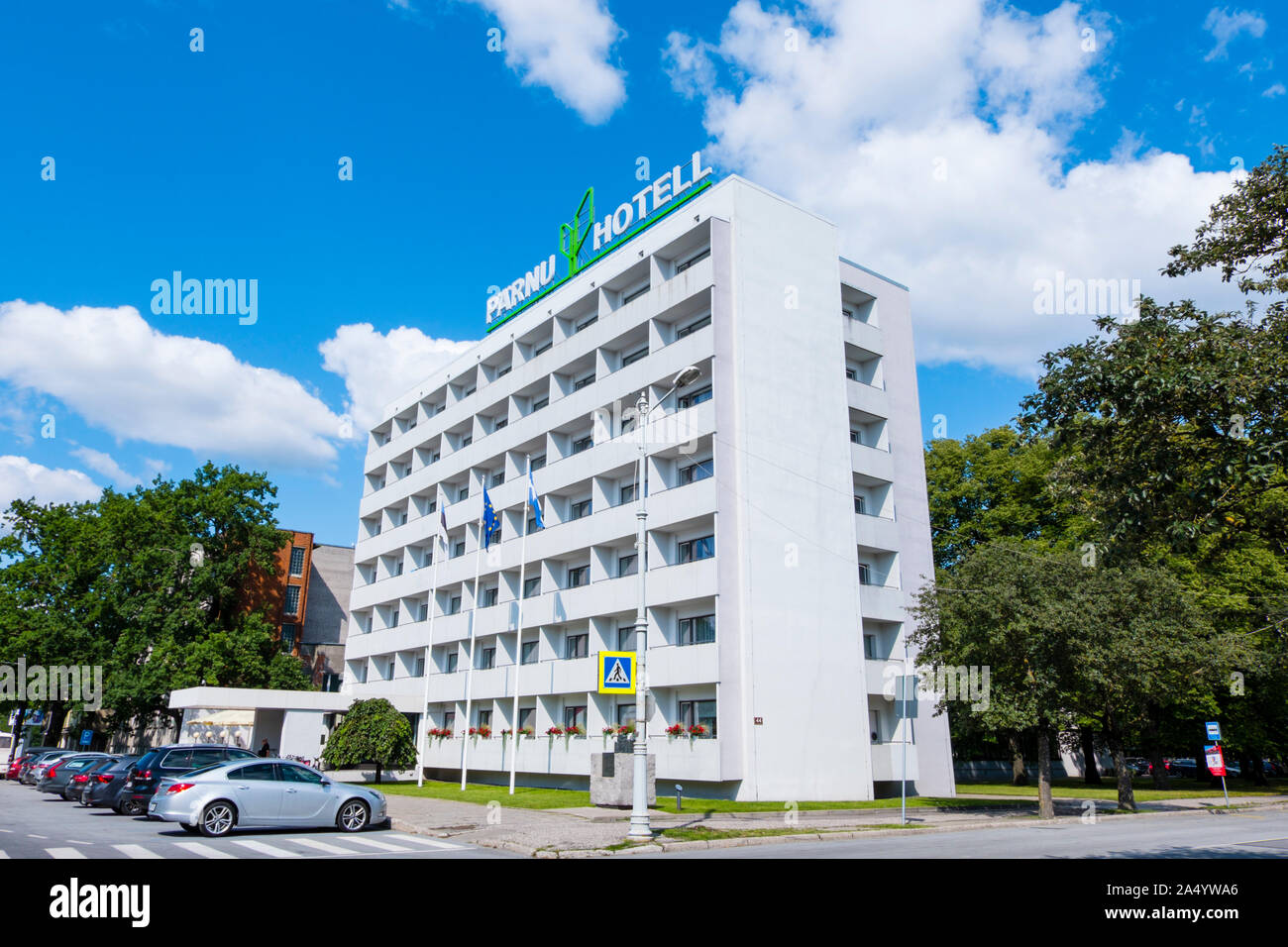 Hotell Pärnu, Ruutli plats, Pärnu, Estonie Banque D'Images
