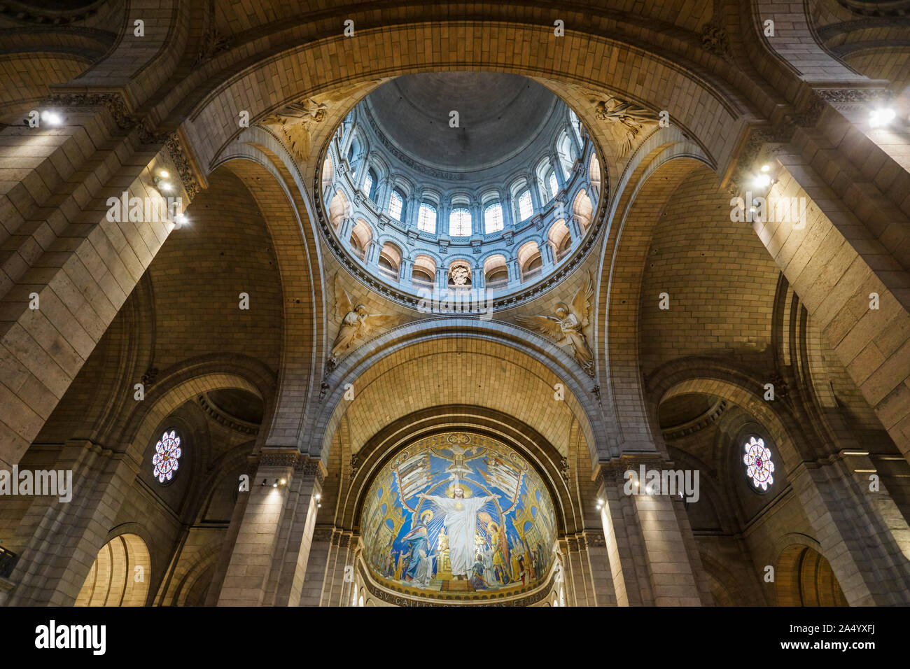 Détails de l'intérieur dome et état de conservation de la Basilique du Sacré-Cœur à Montmartre, Paris. La France. 1 Septembre, 2017 Banque D'Images