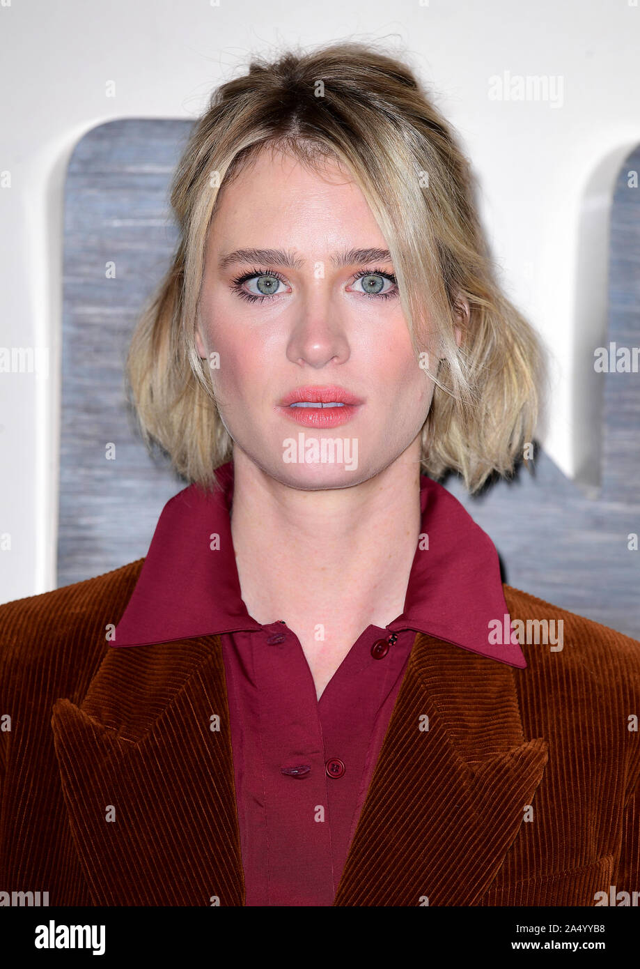 Pour l'arrivée de Davis Mackenzie Terminator : the sort une séance tenue à l'hôtel Mandarin Oriental, Londres. Banque D'Images