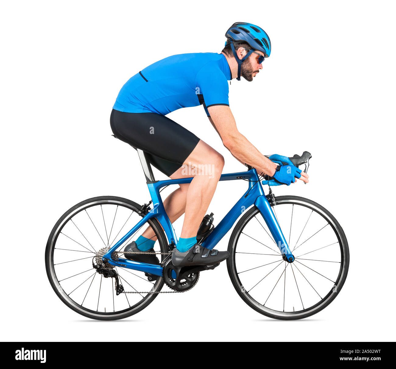 Coureur cycliste professionnel location racer sport bleu en jersey le  carbone du cycle lumière race sport. L'entraînement à l'exercice de vélo  Photo Stock - Alamy