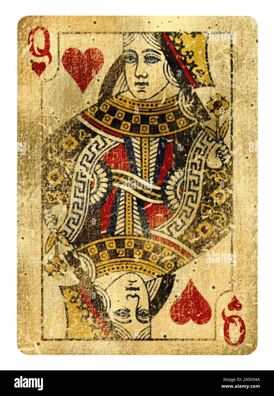 La reine de Cœur carte à jouer - isolated on white (chemin inclus) Banque D'Images
