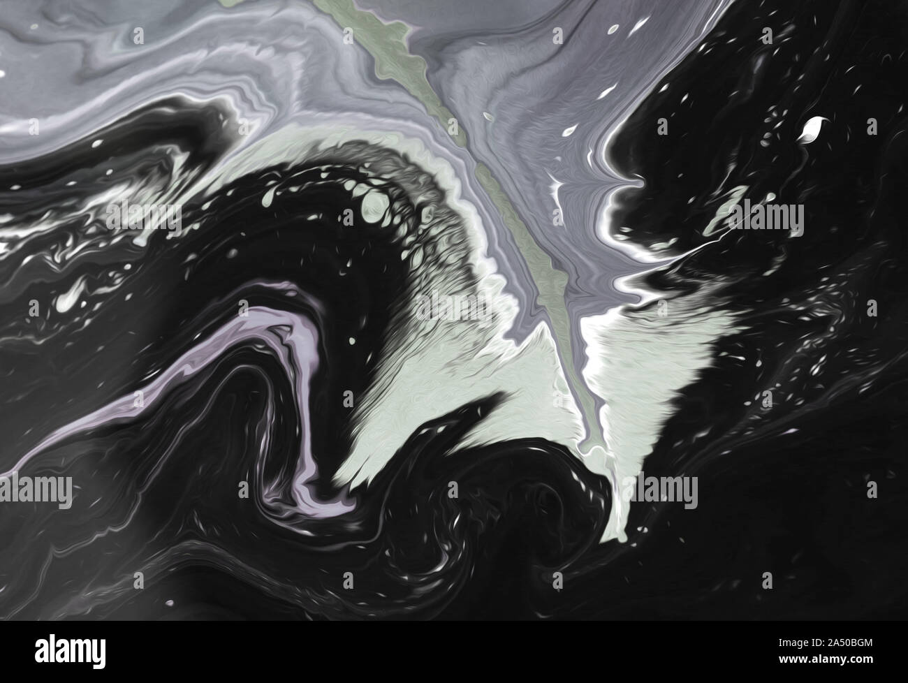 En noir et blanc encre acrylique texture vagues peint texture background. motif peut utilisé pour la peau ou le papier peint mural en céramique de luxe. Banque D'Images