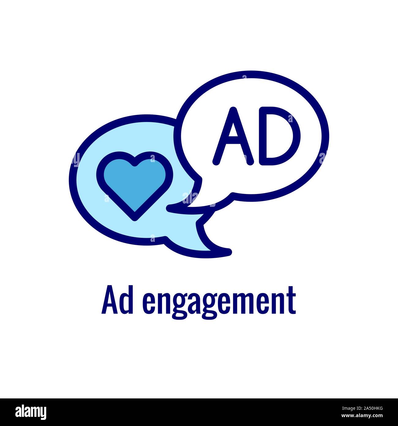 Annonces Médias sociaux - l'icône de l'imagerie publicitaire, y compris l'engagement social Illustration de Vecteur