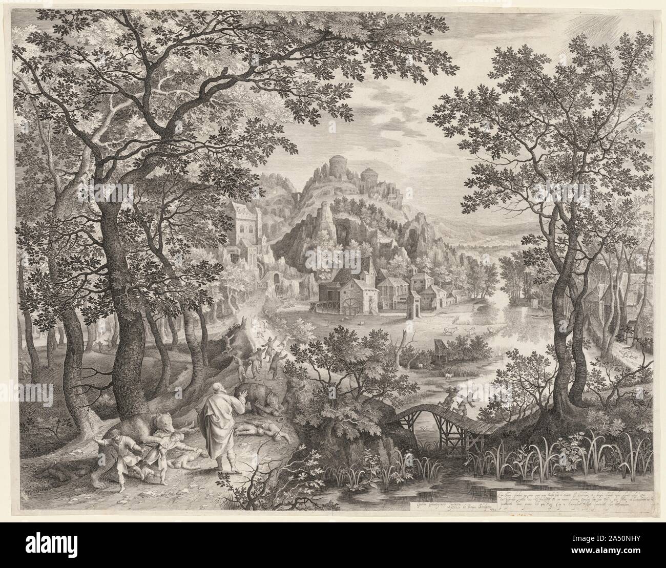 Elisee Maudissant Le Enfants De Bethel Qui Sont Devores Par Les Ours 1602 L Inscription Latine