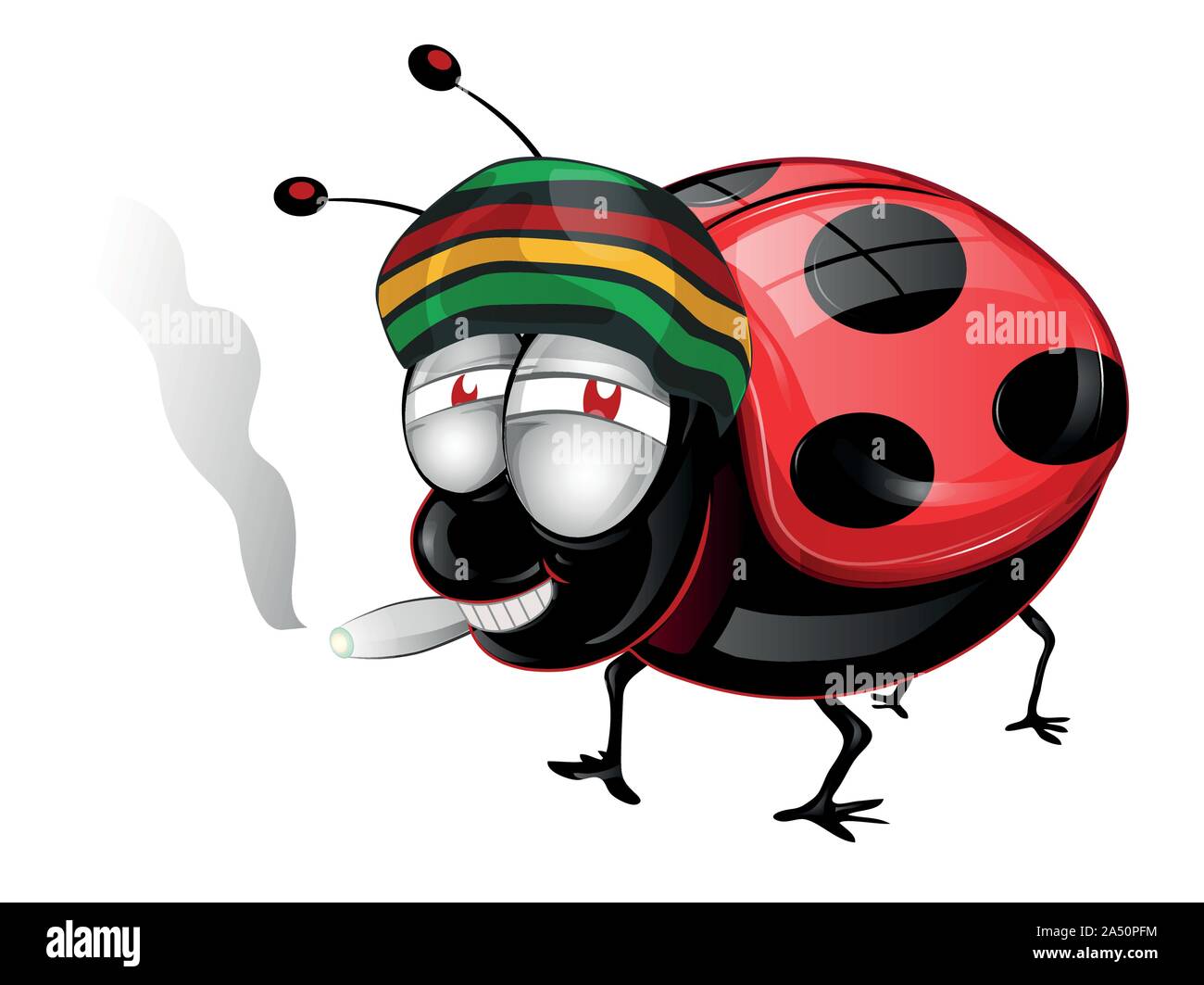 Amaican heureux Lady Bug cartoon . Vetcor Illustration Illustration de Vecteur