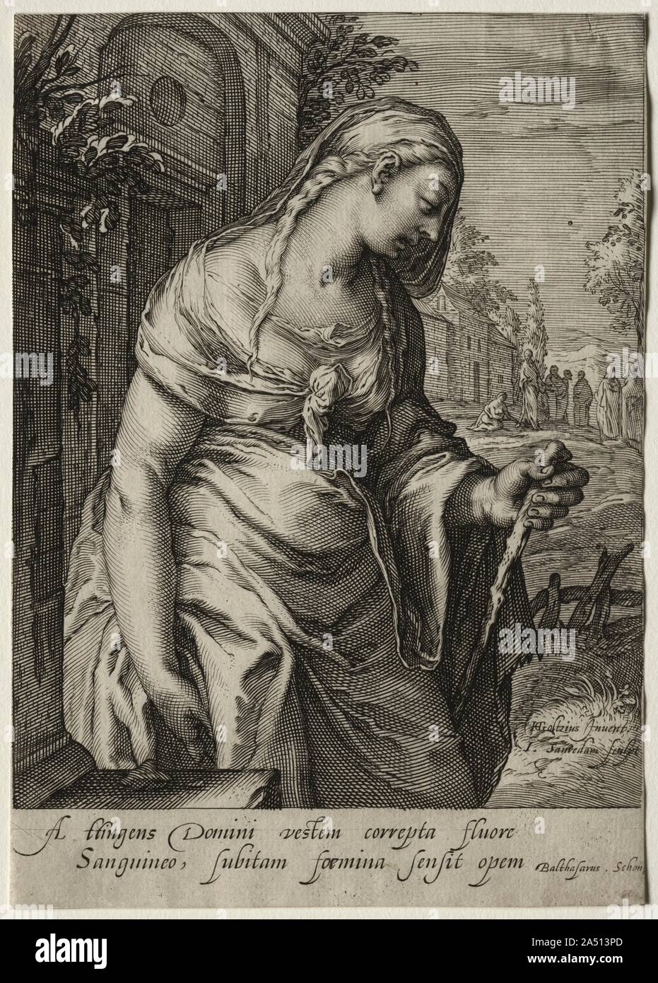 Héroïnes du Nouveau Testament : la femme avec la perte de sang. Banque D'Images
