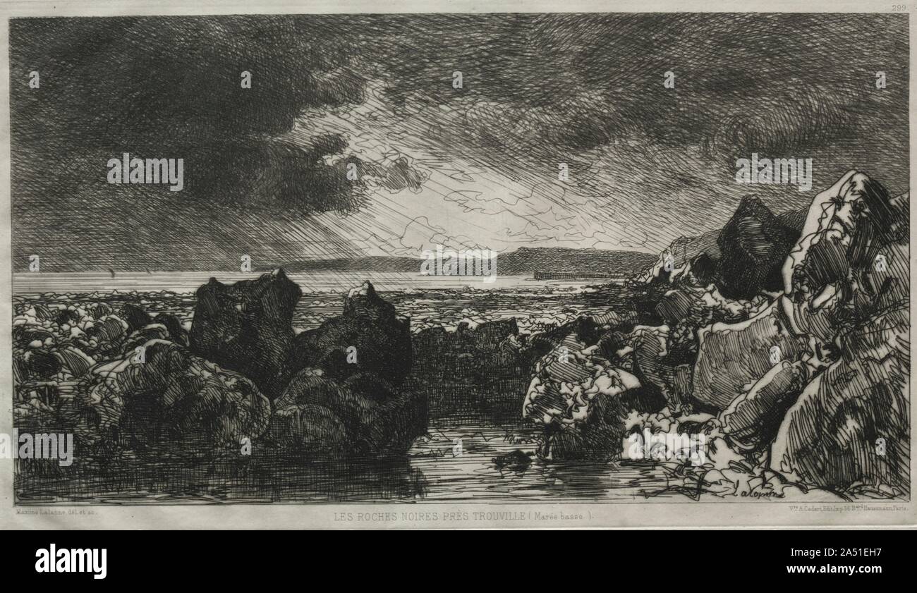 Les roches noires pr&# xe8;s Trouville. Banque D'Images