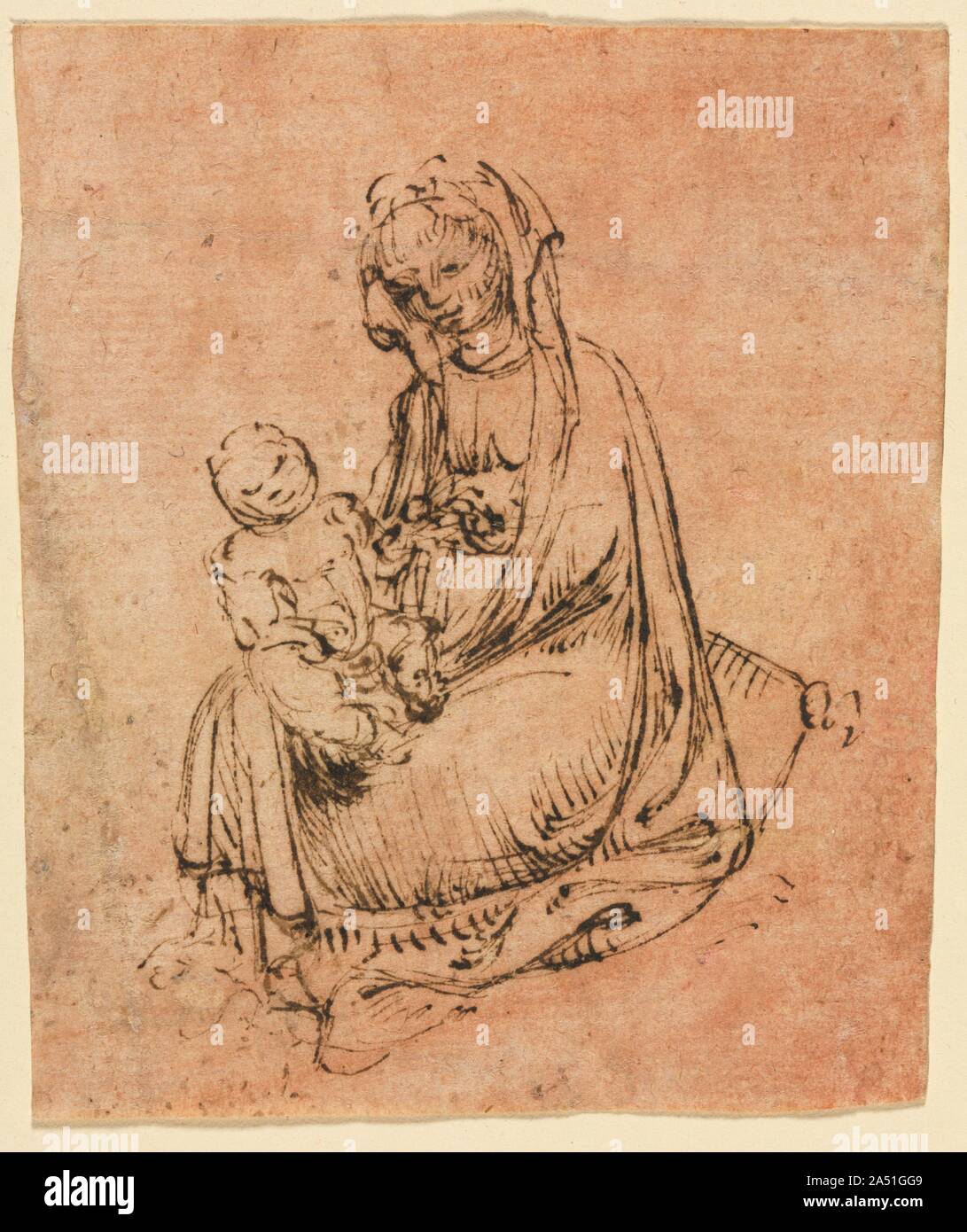 Vierge et l'enfant, ch. 1440/50. Banque D'Images