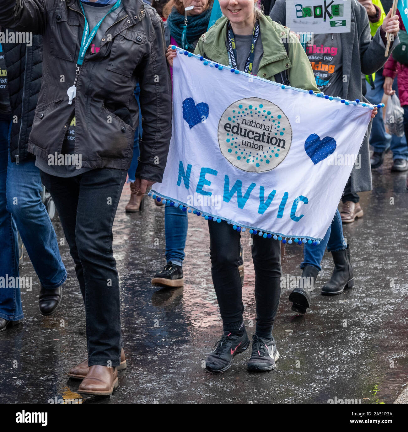 Londres, Royaume-Uni. 17 Oct, 2019. L'éducation nationale grève de l'Union et en mars à l'appui d'une augmentation de salaire pour les enseignants dans les collèges. Crédit : Ian Davidson/Alamy Live News Banque D'Images