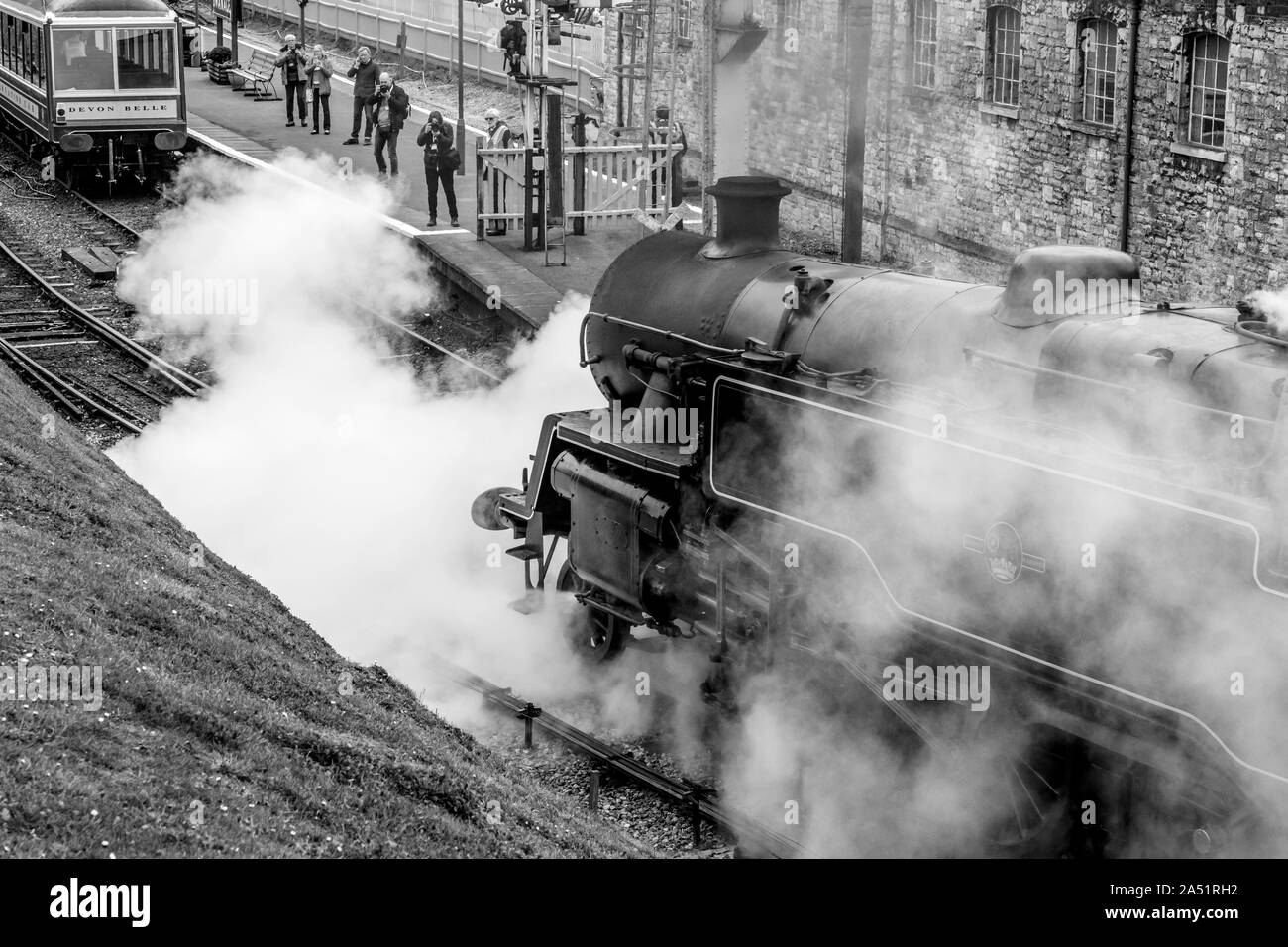 Arrivée à Swanagetation noir, Dorset, UK Banque D'Images Arrivée à Swanagetation noir, Dorset, UK Banque D'Images