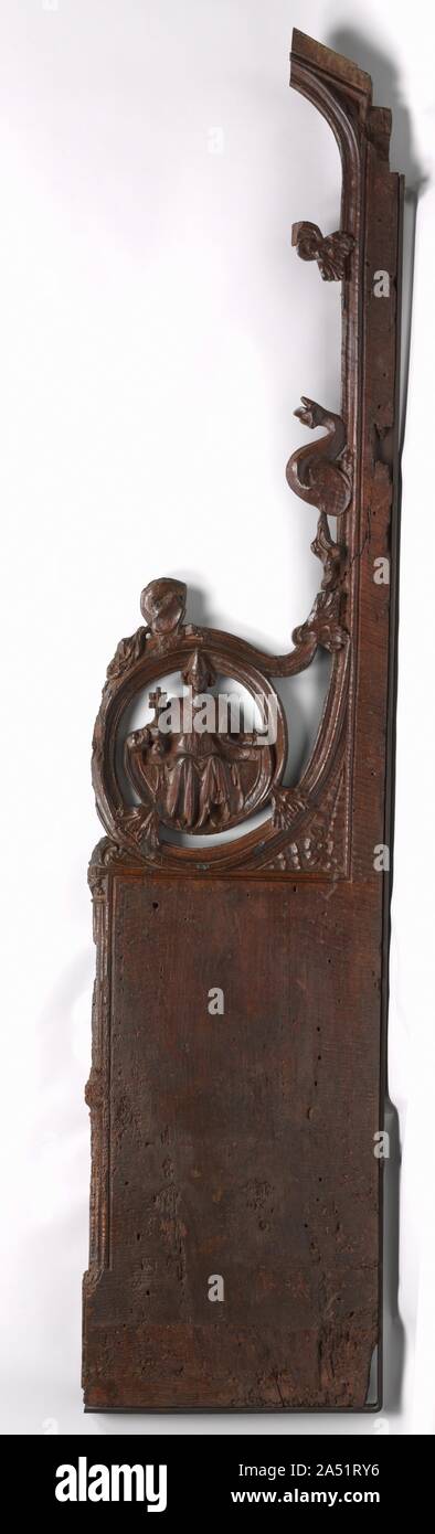 Bord d'une cabine de choeur, ch. 1330-1340. Les deux plus grands panneaux-illustré ici dans un arrangement de fantaisie-étaient probablement les panneaux d'extrémité de deux cabines qui s'affrontaient à travers le choeur d'une église gothique. La troisième et plus petit de bord est issue d'une partie de l'une de ces loges. Le premier grand panneau est sculpté avec la figure de saint François d'assise à genoux dans la prière et la réception des stigmates. Deux figures apparaissent également sur ce panneau : une religieuse sur la gauche (Rue Claire peut-être) et une femme martyr à la droite. Ci-dessous est Saint Michel et le dragon. Le deuxième grand panneau représente un Banque D'Images