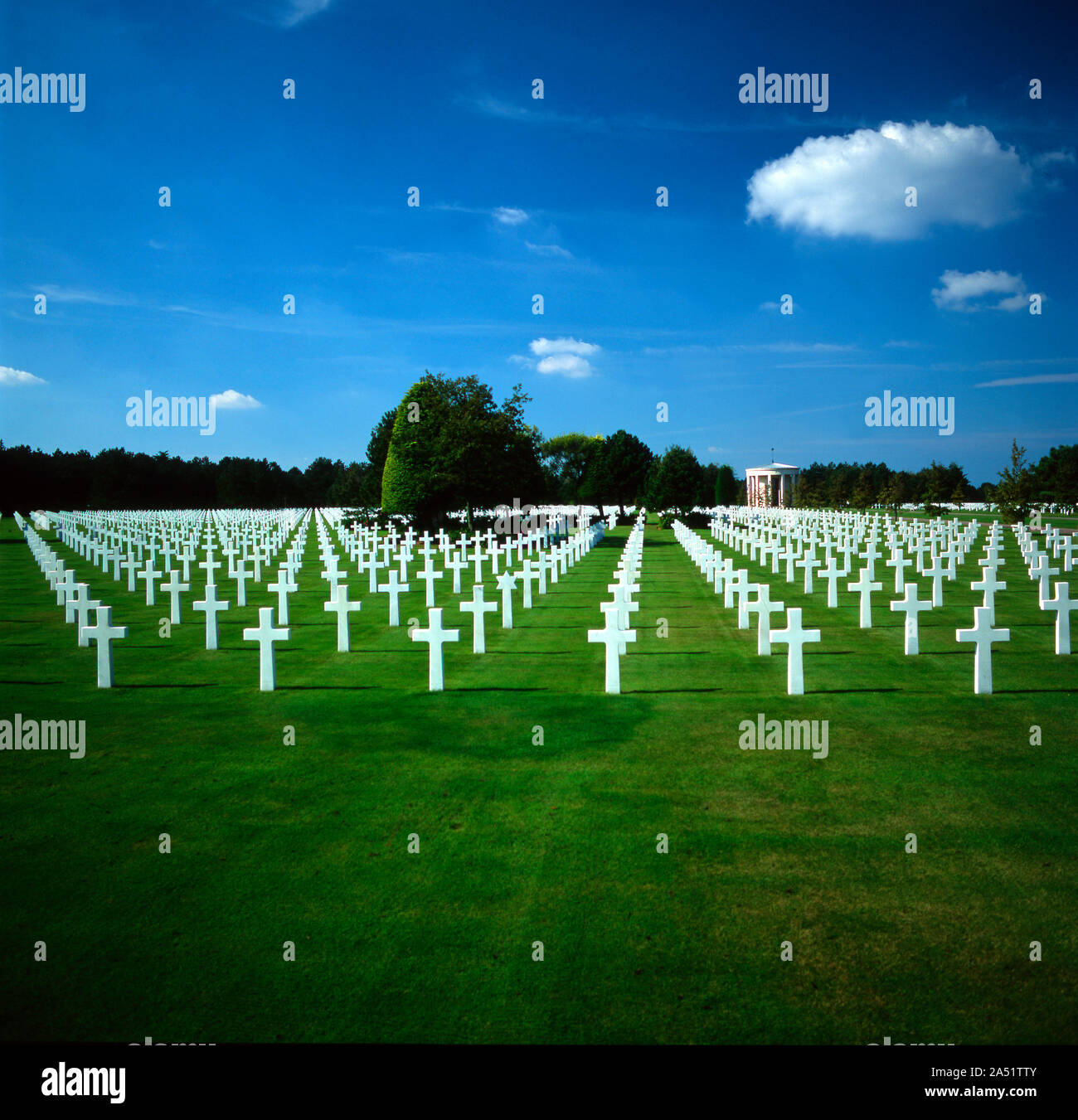 Le cimetière Américain de Normandie à Colleville-sur-Mer, Calvados, Normandie, France Banque D'Images