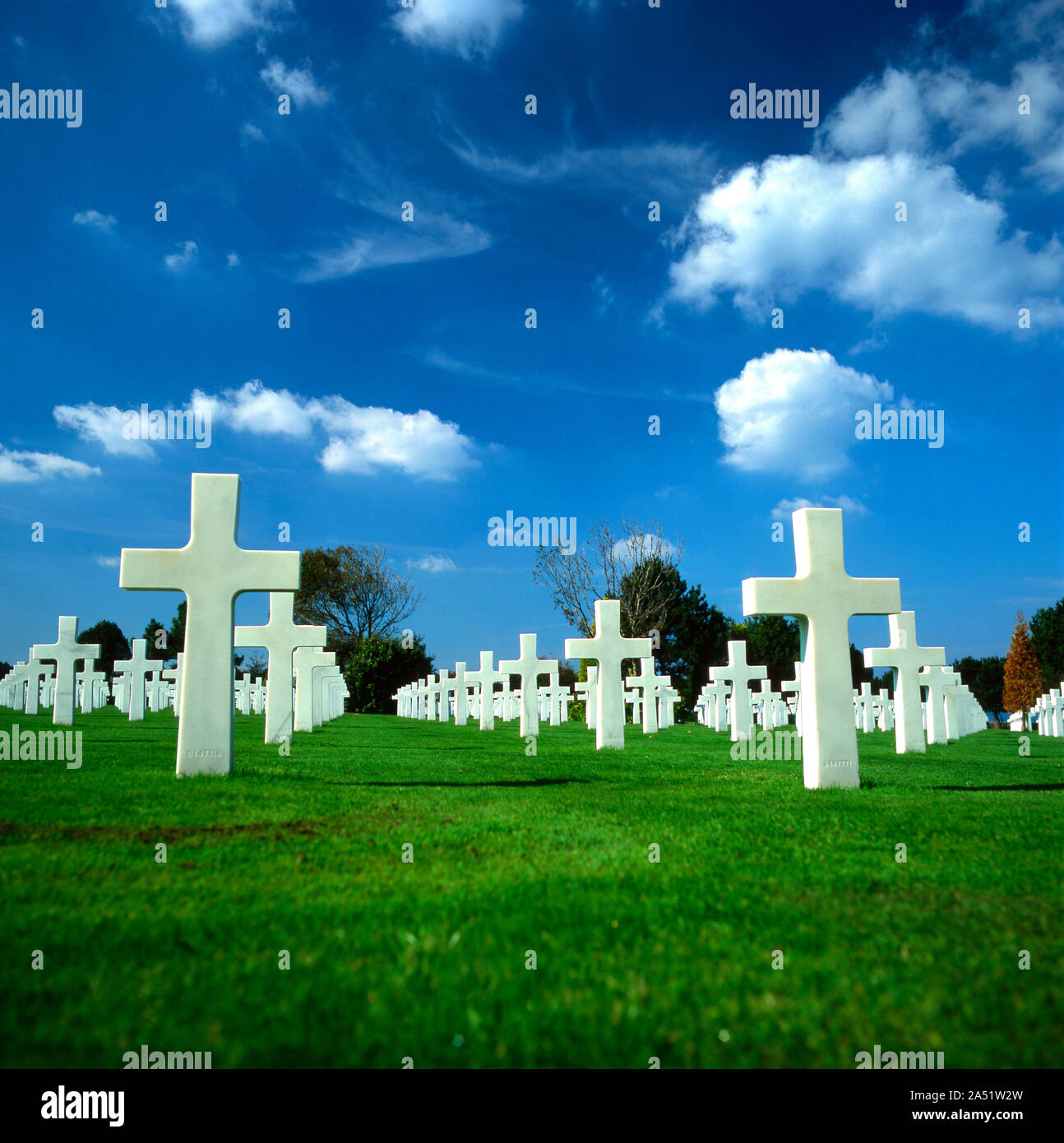 Le cimetière Américain de Normandie à Colleville-sur-Mer, Calvados, Normandie, France Banque D'Images