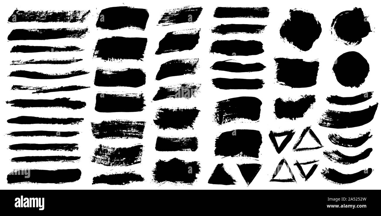 Coups de pinceau. Vector set pinceau. Éléments de conception Grunge Illustration de Vecteur