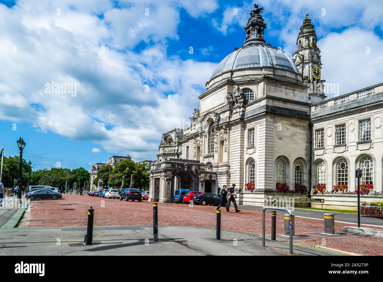 Rues et l'architecture de la ville de Cardiff, Pays de Galles. Banque D'Images