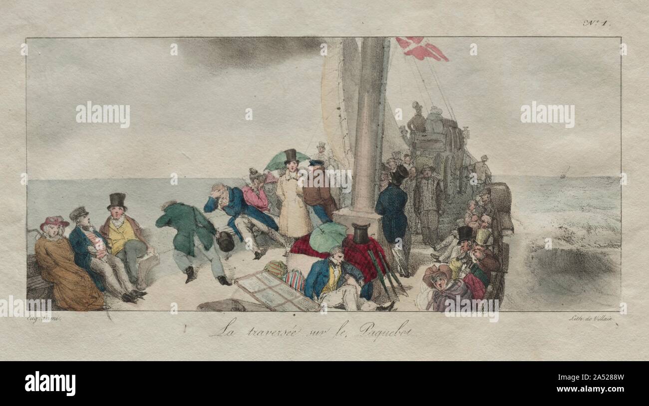 Souvenirs de Londres : Traversée en bateau sur le Paquet, 1826. Banque D'Images