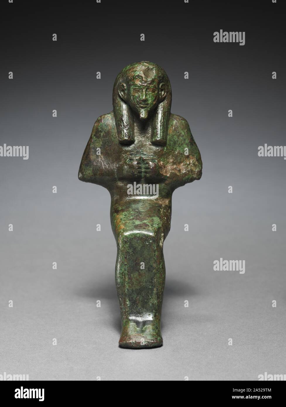 Statuette de Dieu assis, probablement Osiris-lah, 664-525 BC. Banque D'Images