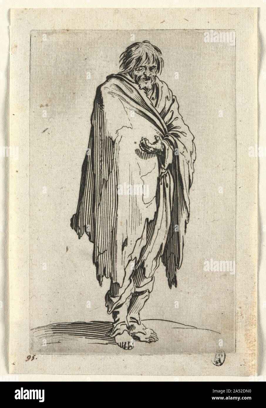 Les mendiants : mendiant sans chapeau ou chaussures , ch. 1623. Banque D'Images