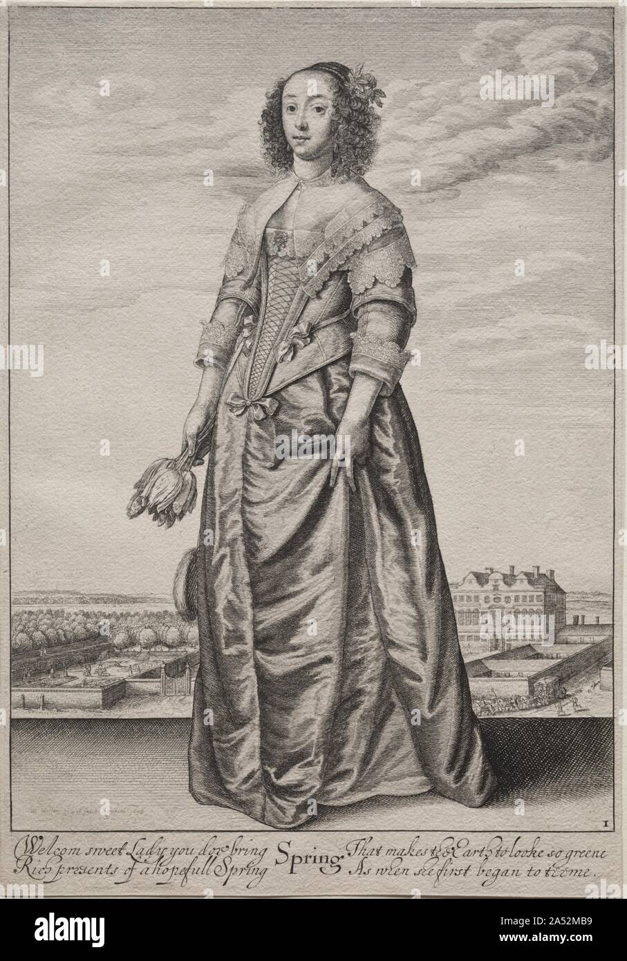 Les Saisons, 1643-1644. Par pas de temps, tels que les saisons, ont été l'un des sujets les plus populaires pour les jeux imprimés. Wenceslaus Hollar seul faite six versions différentes. Hollar était un graveur professionnel avec plus de 3 000 impressions à son crédit. Né en Bohême, il a travaillé en Allemagne, Londres et d'Anvers. Il est arrivé à Londres en 1636 alors que dans l'emploi du comte d'Arundel, un important collecteur qui Hollar a rencontré en Allemagne. Apparemment libres de poursuivre des projets indépendants, Hollar conçu et gravé cette série autour de 1643-44. Ici, chaque saison est personnifié par mesdames, bien vêtu avec élégance Banque D'Images