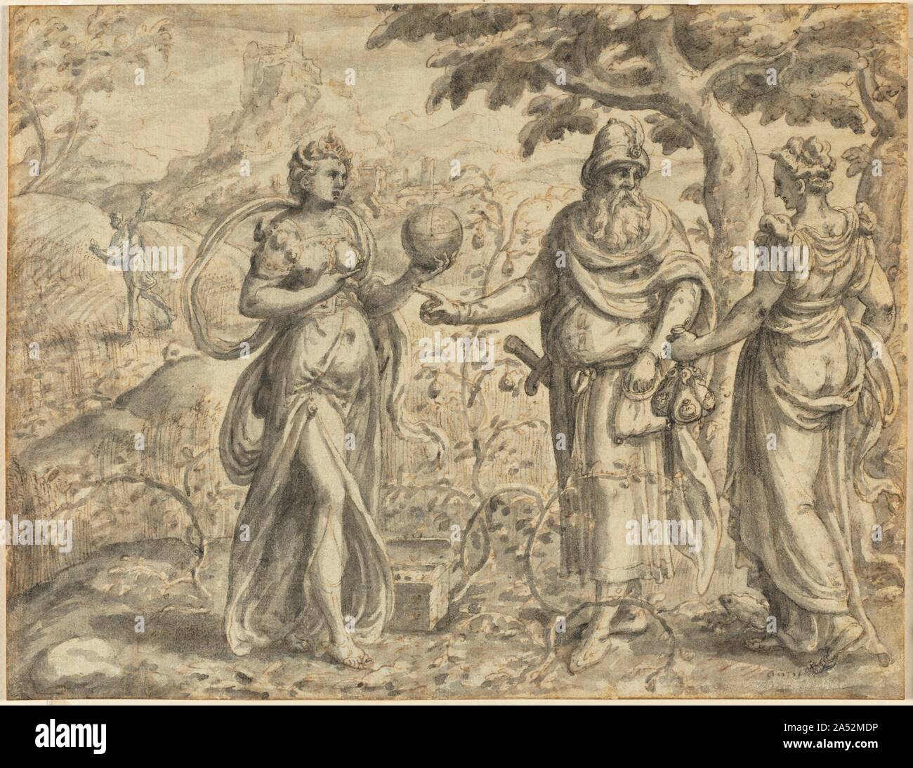 A reçu la semence parmi les épines, à partir de la parabole du semeur, ch. 1573. Banque D'Images