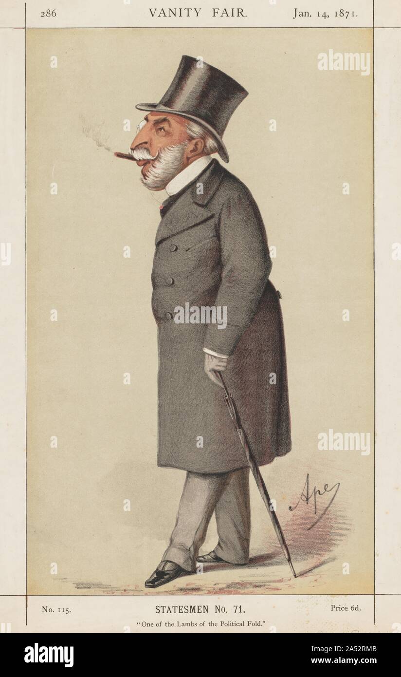 Vanity Fair : homme d'État, n° 71 "L'un des agneaux du pli politique", 1871. Banque D'Images