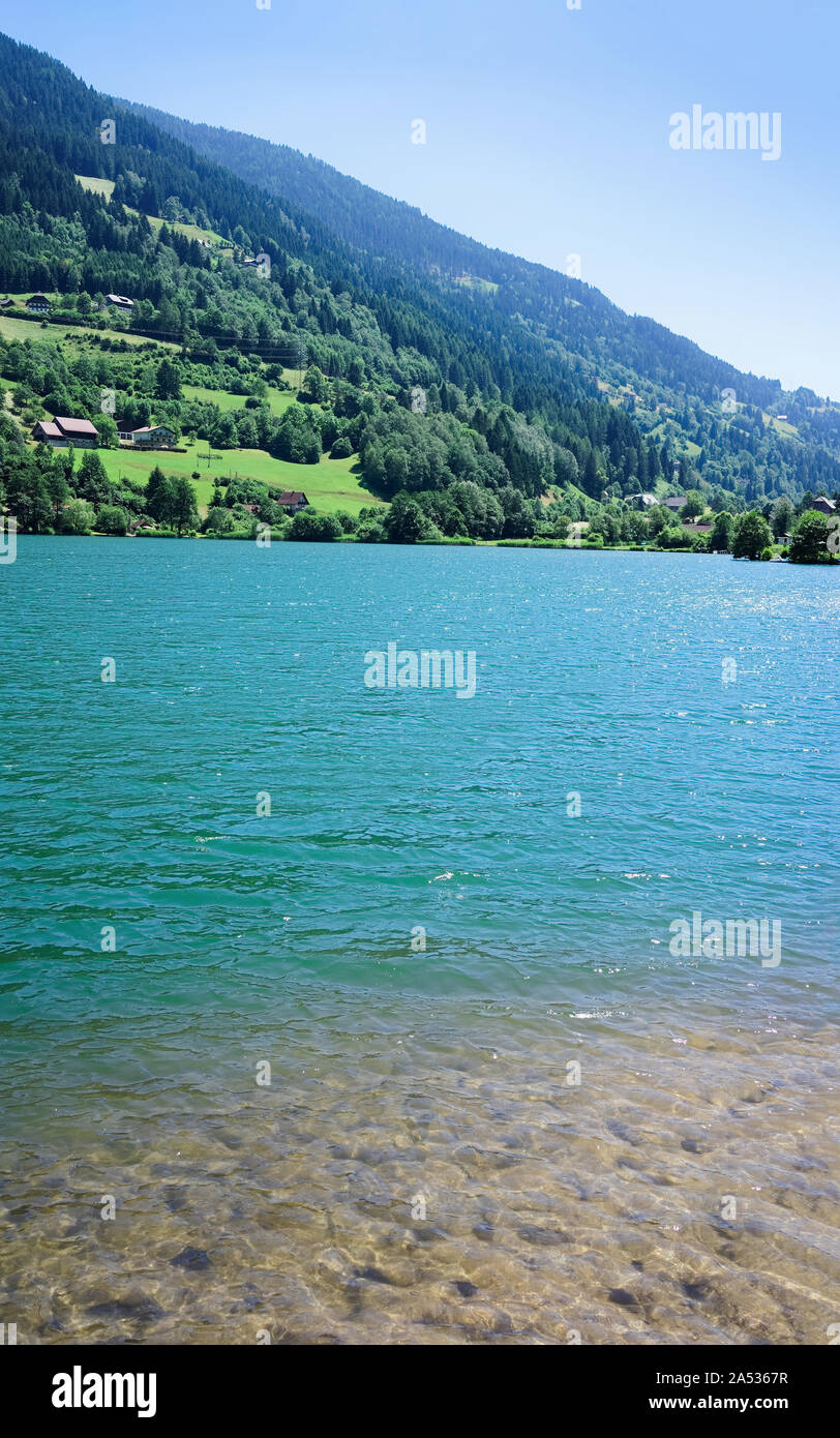 Panorama du lac Domaine am See de Carinthie en Autriche Banque D'Images